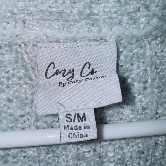 Cozy Casual Blue Long Sleeve Button Front Knit Cardigan Sweater size S/M - Picture 3 of 7